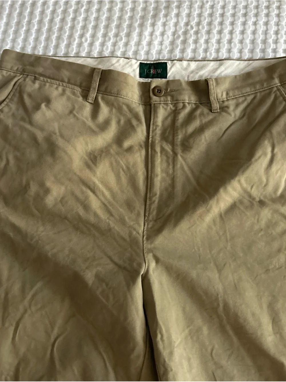 J.CREW Men's Khaki Beige 100% Cotton Oarsman Casual Pants 36x32 Classic Fit